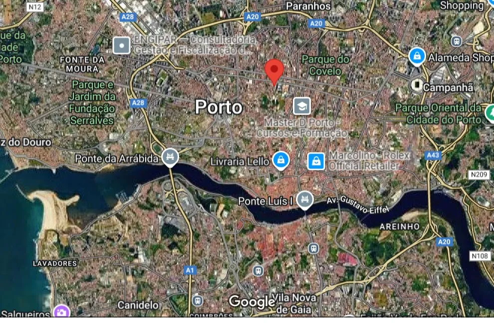 Localização Monte Cativo Urban Lofts no Porto